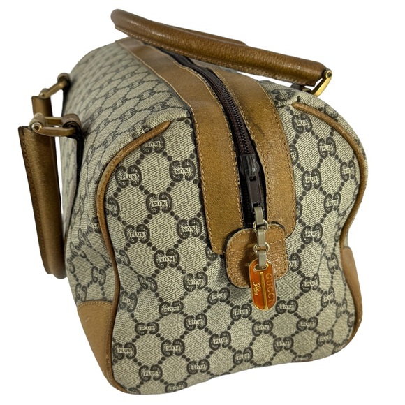 GUCCI Plus Beige Canvas/Tan Leather GG Monogram Boston Satchel Authenticated - Picture 5 of 16